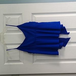 Blue Flowy Open Back Tank